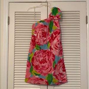 Lily Pulitzer floral one shoulder dress